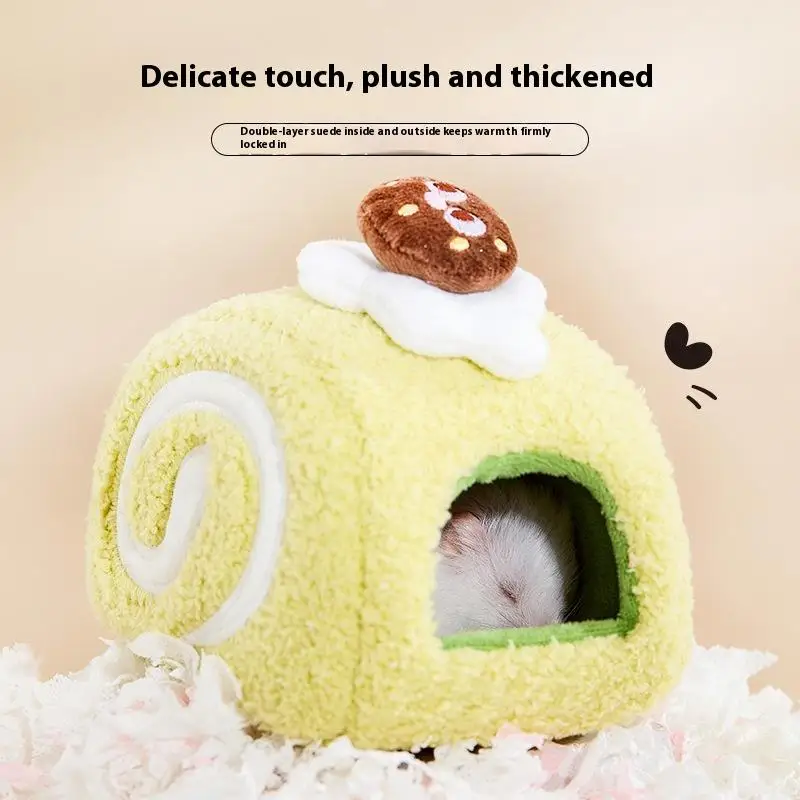 Simpatici dessert Torta Peluche Casa per criceti Gabbia per piccoli animali Forniture paesaggistiche Casa per topi Piccolo nido per animali domestici Giocattolo per animali domestici Nascondere la casa