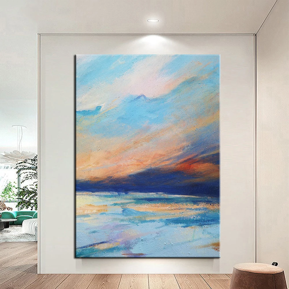 Hand Painted Oil Painting Original Cloud Abstract Painting Blue Sea Abstract Painting Sky Abstract Painting Abstract Painting