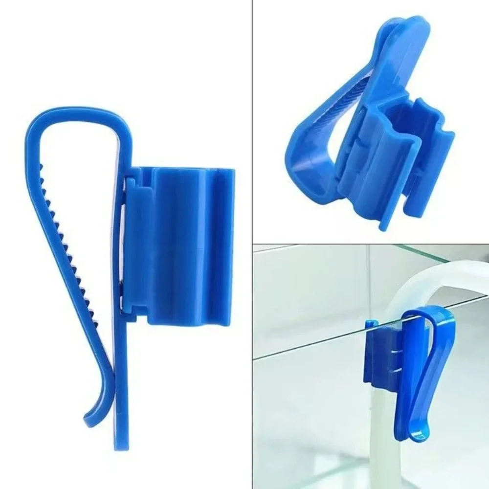 2 Pieces Blue Multifunctional Adjustable Plastic Pipe Clamp Fish Shape Mounting 0.31-0.62 Inch Diameter Water Pipe Hose Holder