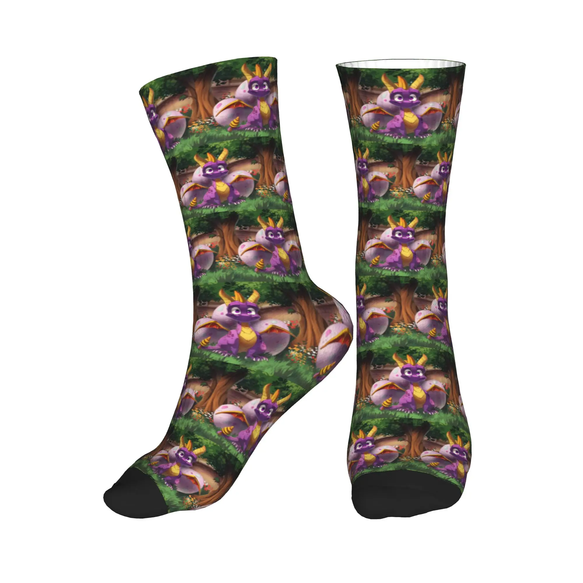 

All Seasons Spyro Pattern Sport Middle Tube Socks High Quality Crew Socks Casual Stockings for Men Women