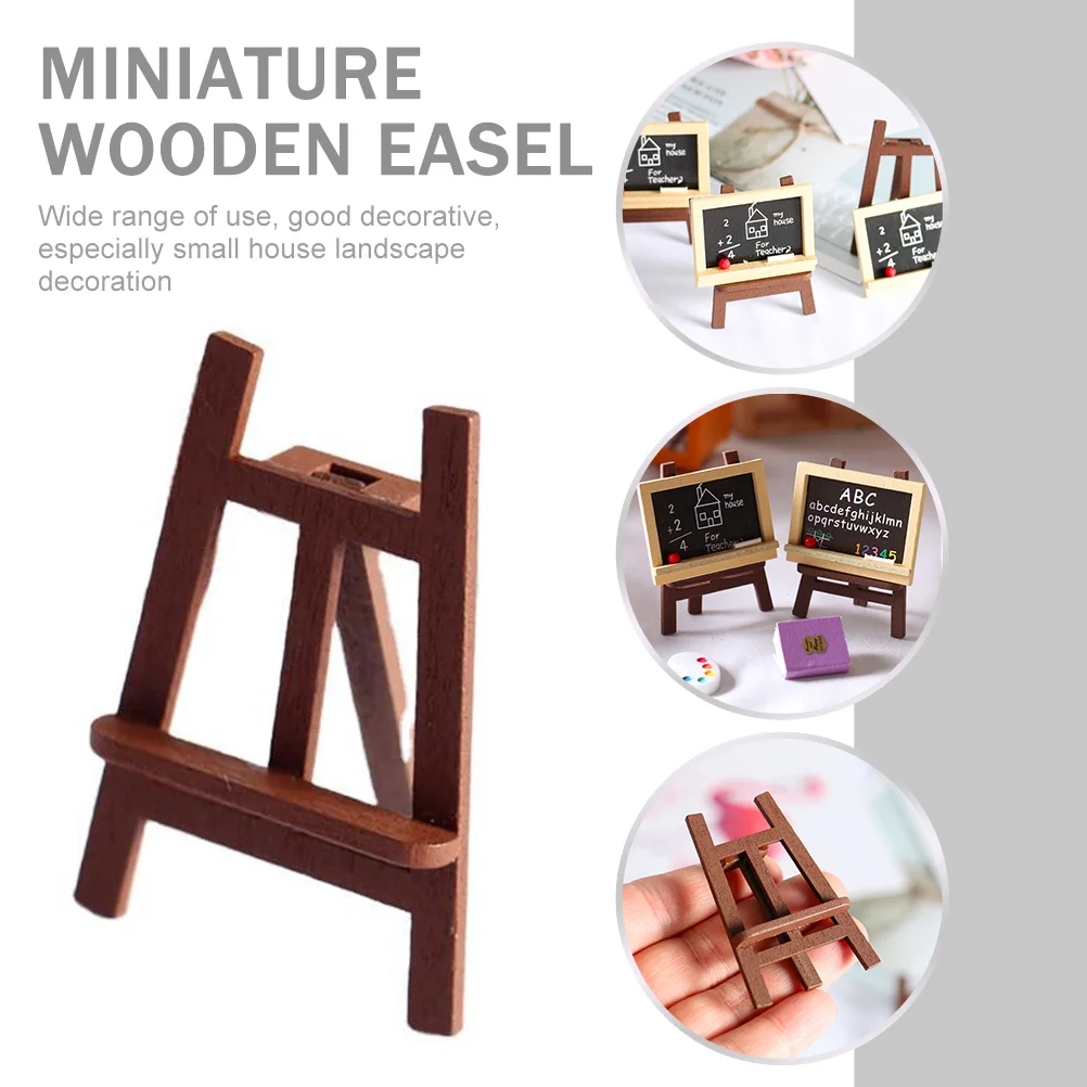 5 Pcs Easel Mini Model Wooden House Miniature Blackboard Toy Coffee Micro Landscape Child