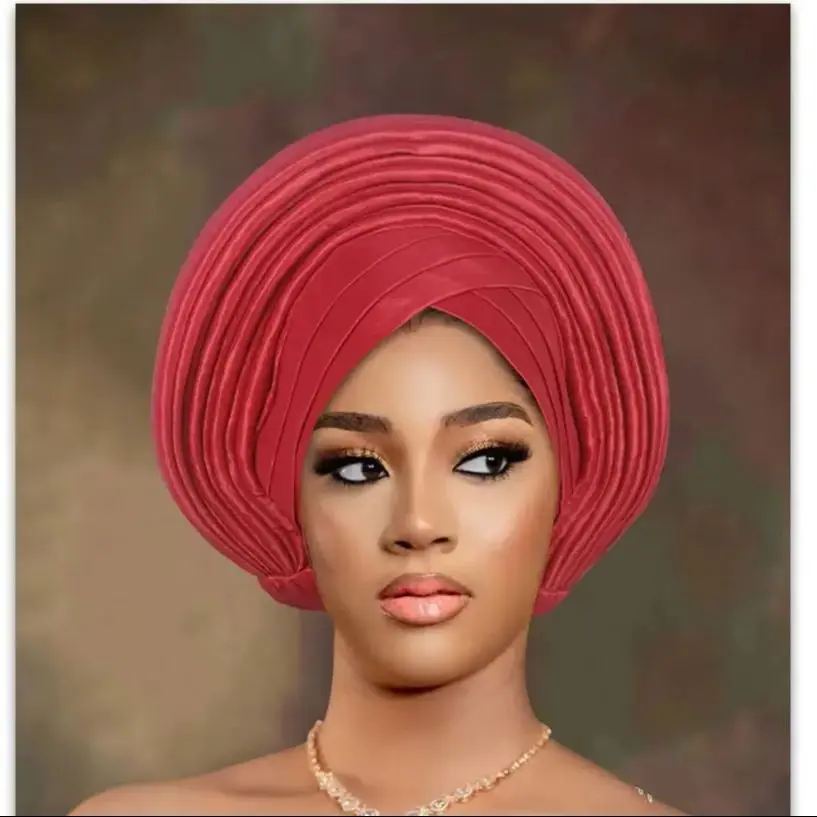 

Блестящий женский африканский тюрбан, мусульманский хиджаб, платок, капот, Нигерия, женские повязки на голову, свадебные гелевые вечерние головные уборы, головные уборы