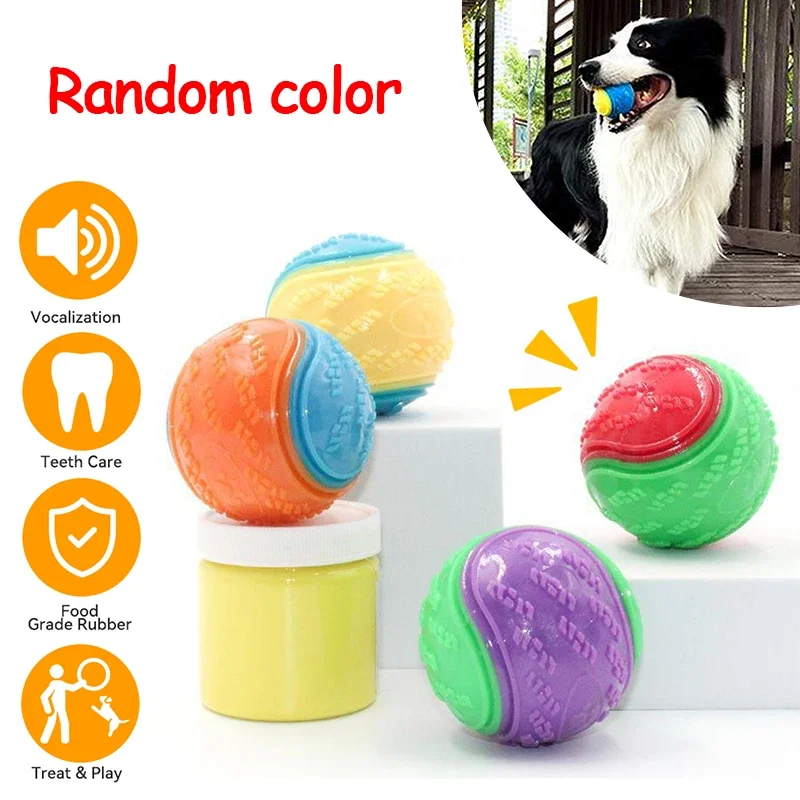 Squeaky Silicone Dog Chew Ball 1