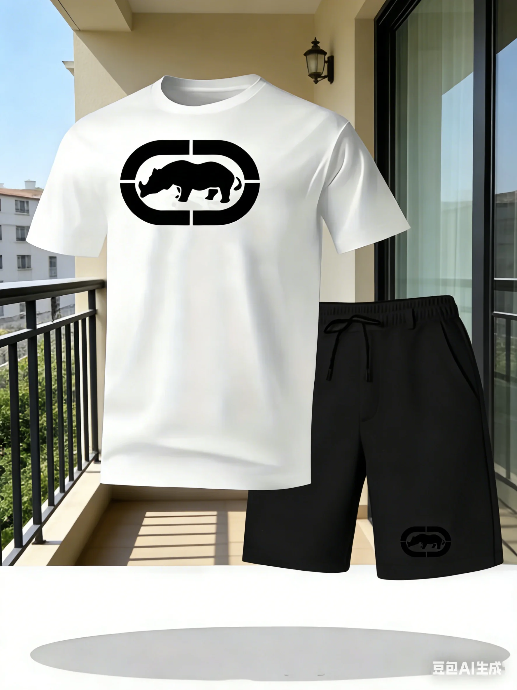 

Men's summer breathable sportswear round neck short sleeved shorts lightweight and comfortable sports style set