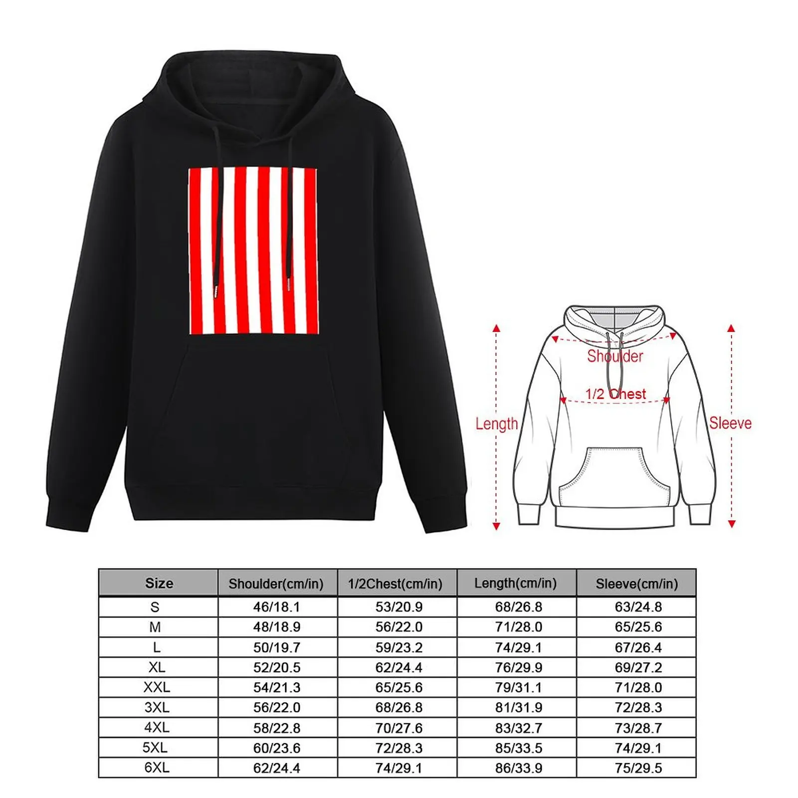 Red and White Vertical Stripes Pullover Hoodie fashion men autumn mens clothing tracksuit