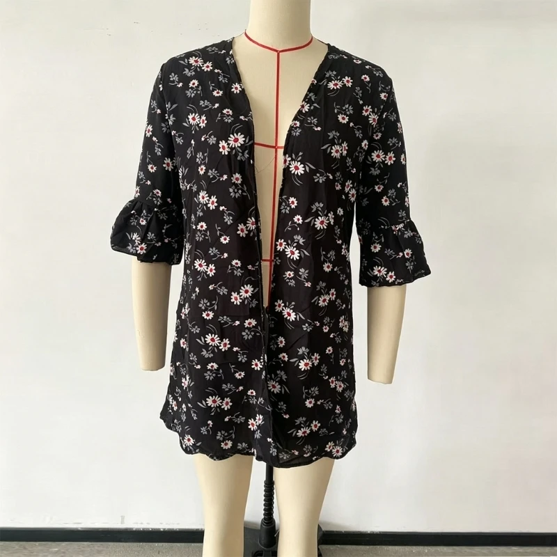 Flower Print Cover up Quick Dryinging Breathable Design Polyester Texture X7JD