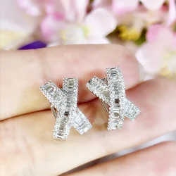 Huitan Fashion Cross Stud Earrings for Women Ear Piercing Simple Stylish Female Accessories Party Daily Wear 2022 Trend Jewelry