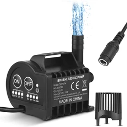 Mini 12V Water Pump with 4 Gear On/Off Timing, Acceleration and Deceleration Function, Max 700L/H Flow 9.8ft Lift, 6.5ft DC Fema