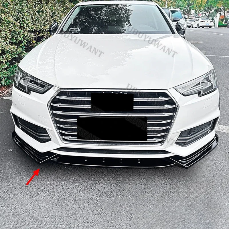 For Audi A4 B9 S-line 2017 2018 2019 Car Front Bumper Lip Splitter Diffuser Spoiler Bumper Guard Regular Style Body Kit view 5