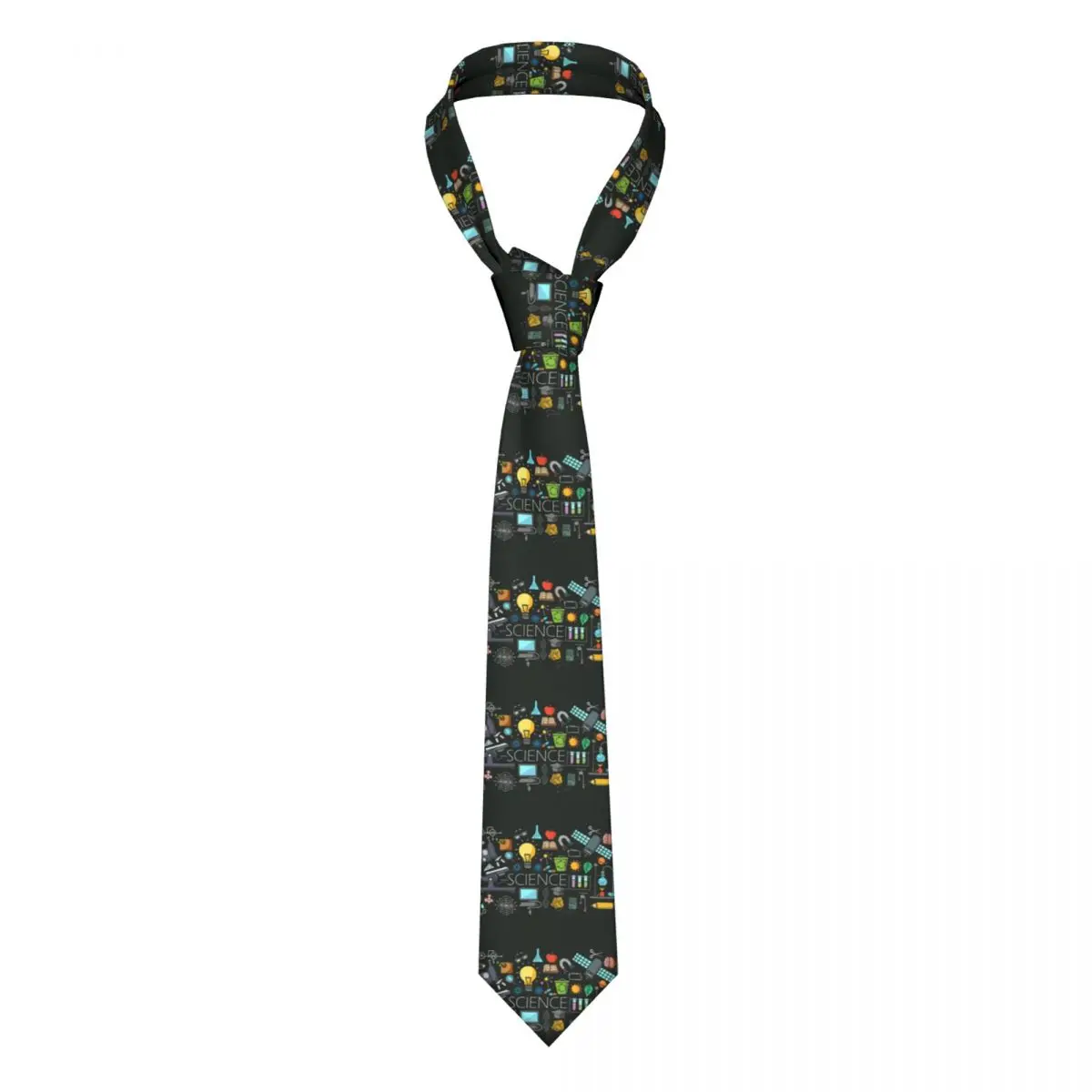 

Customized Science Pattern Tie Men Fashion Chemistry Scientist Teacher Silk Office Neckties