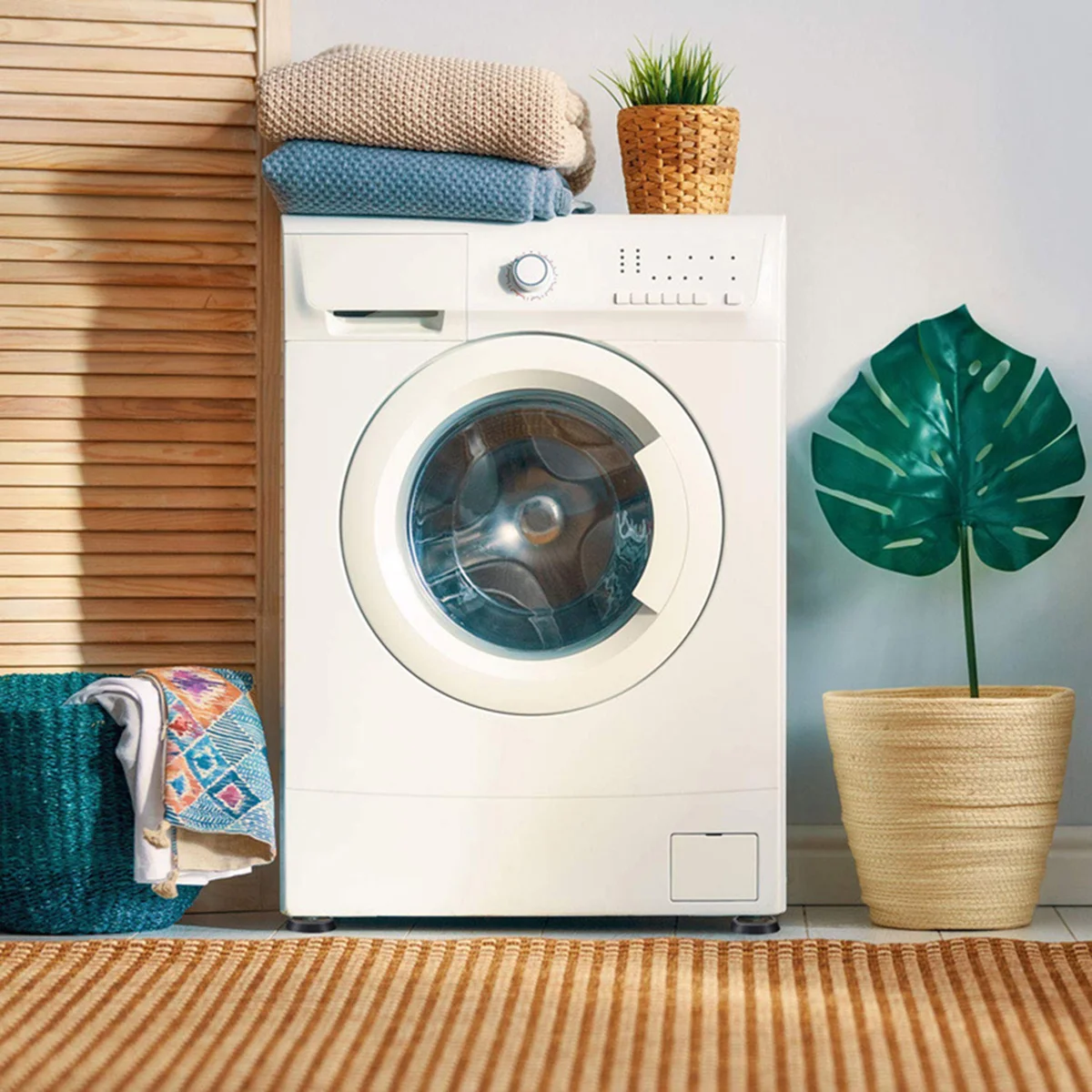 

5 шт. подушечки для ног для стиральной машины, антивибрационный резиновый коврик, нескользящая впитывающая защита для пола для сушильной машины