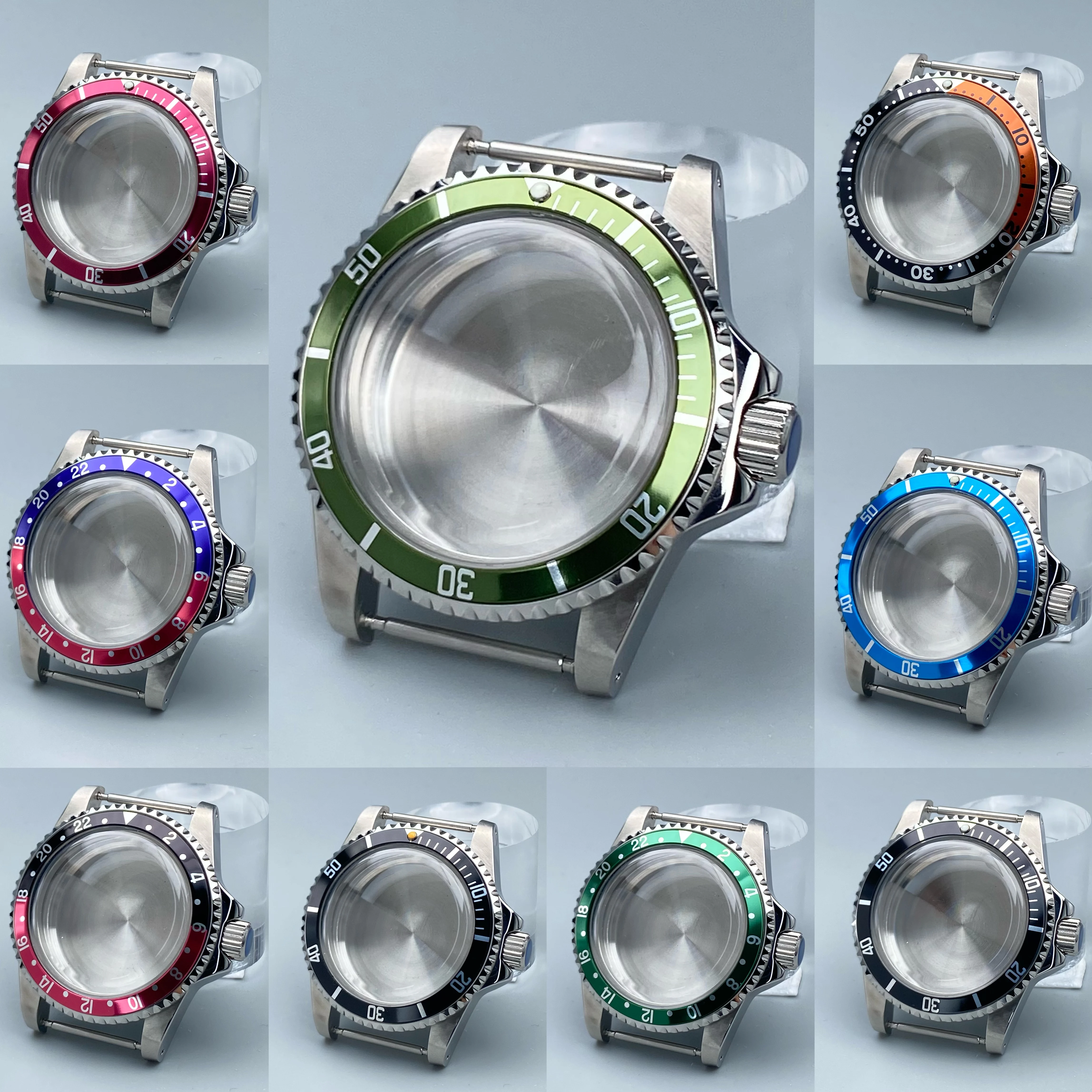 

Vintage 39.5mm Watch Case with Dome Acrylic Crystal & Aluminum Bezel - Fits NH35/NH36/NH34/NH38 Movements - Retro Sub Compatible