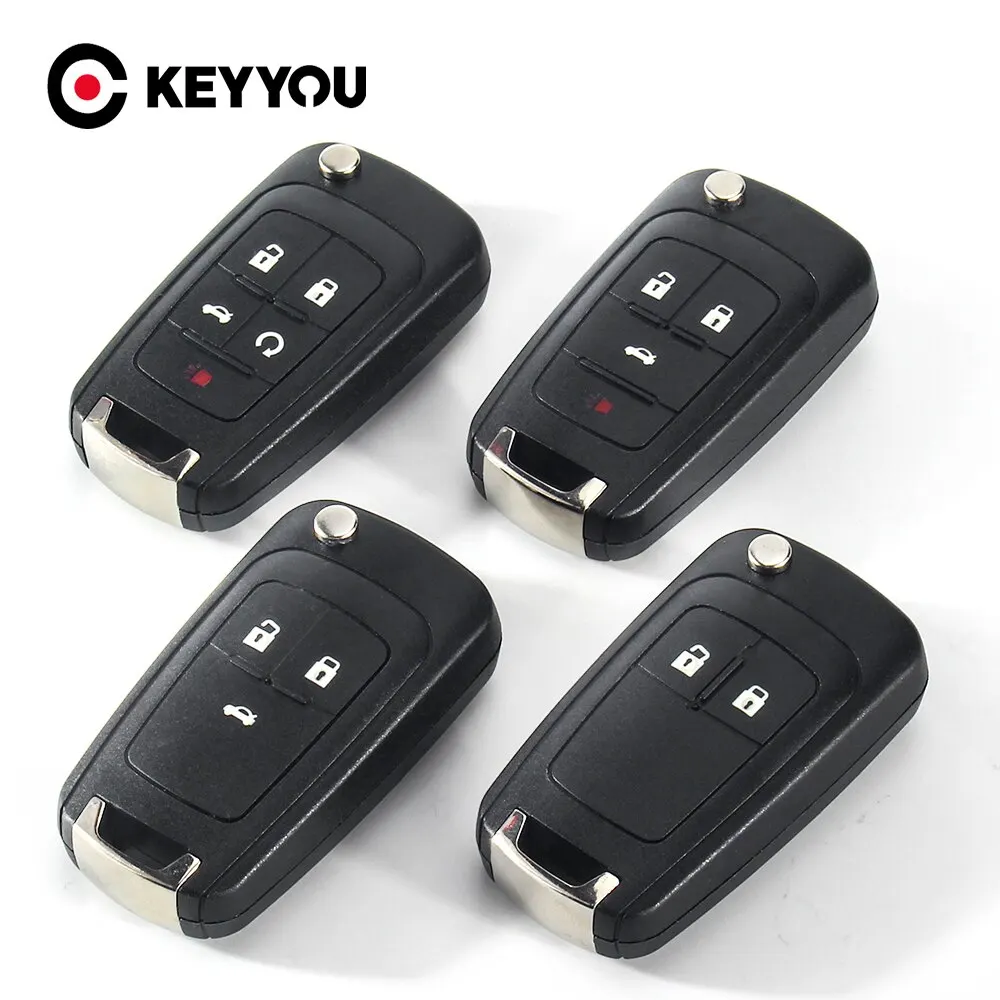 KEYYOU Flip Folding Remote Car Key Shell For Chevrolet Cruze Epica Lova Camaro Impala