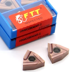 WNMG080404R-S FT1125E Carbide Inserts External Turning Tool Metal Blade CNC Lathe Cutter Tools WNMG 080404