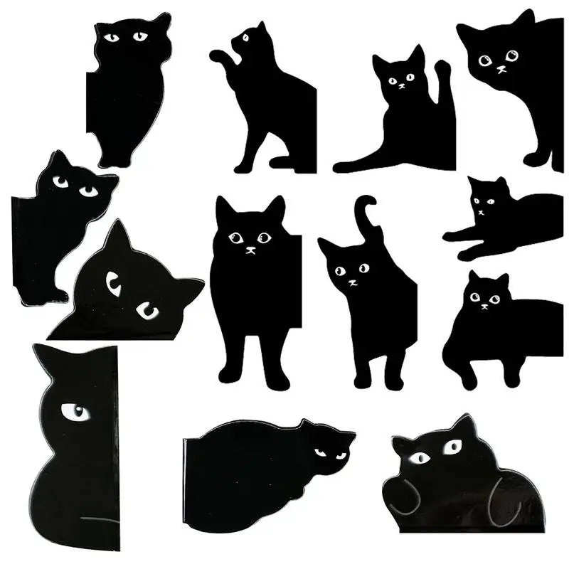 Креативная магнитная закладка, канцелярские принадлежности, черный кот, студенческий подарок, зажим для книги, индивидуальная нумерация страниц, школьные принадлежности