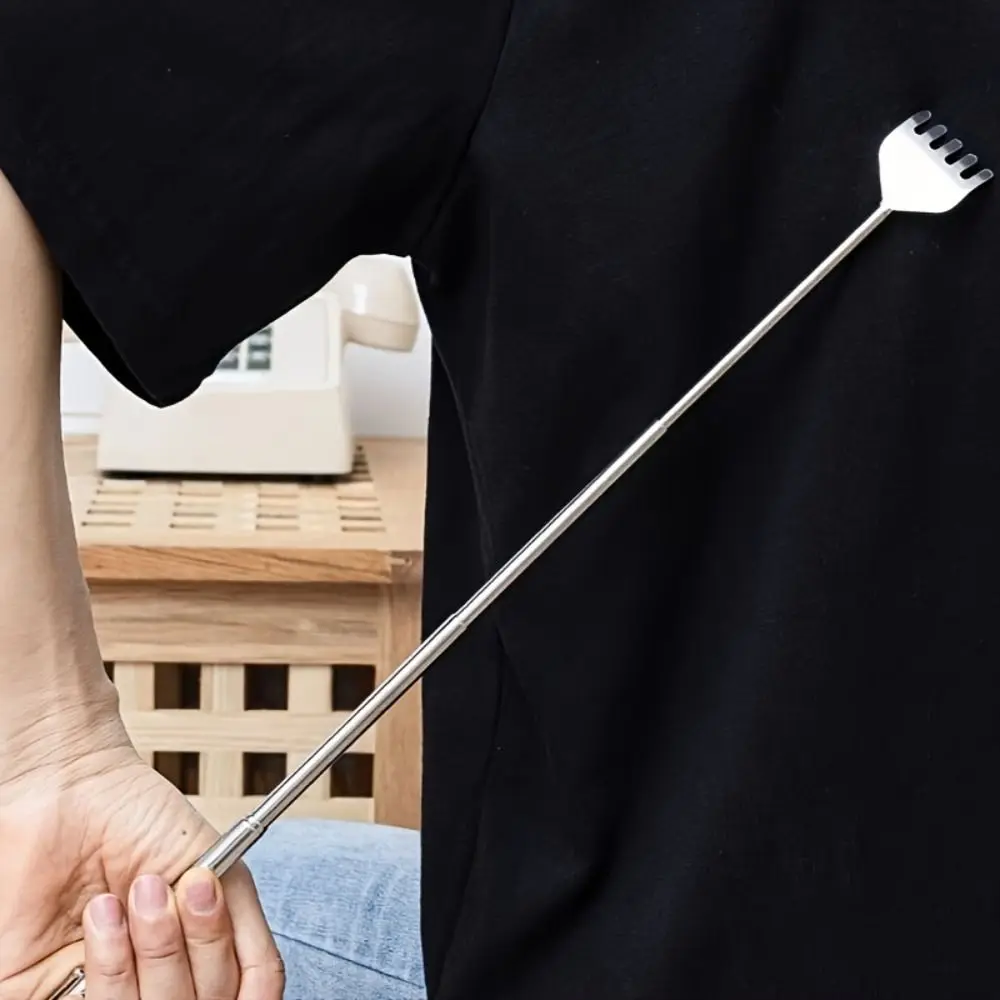 Retractable Back Scratcher สแตนเลสได้ถึง 19.69 นิ้ว Itch Scratcher ปฏิบัติ Telescopic Itch เครื่องมือนวดเก่าคน