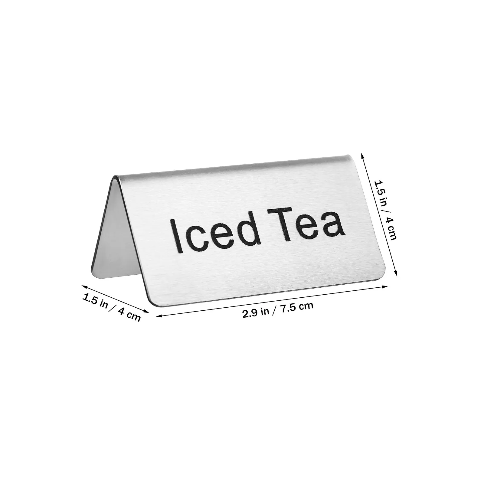 5Pcs Stainless Steel Table Tent Signs Reusable Food Beverage Display Coffee Tea Labels for Restaurant Buffet Cafe Counter