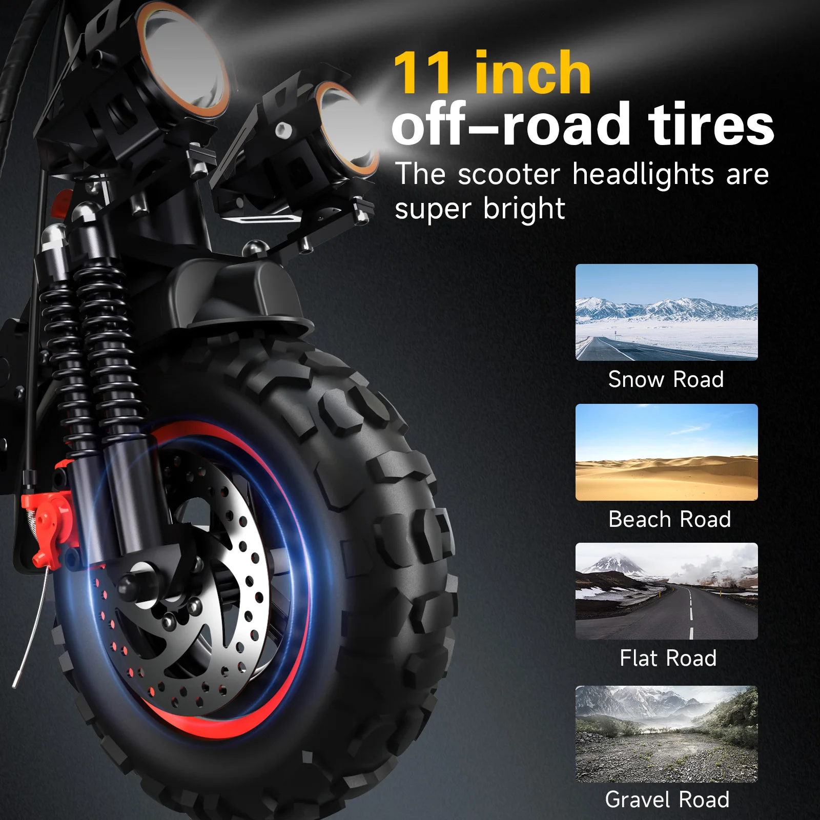 FREEBOY J11MAX Elektroroller für Erwachsene, E-Scooter mit 48V18AH Akku, Faltbarer E-Scooter, 11-Zoll Offroad-Reifen, Elektrisches Skateboard – Detail 2