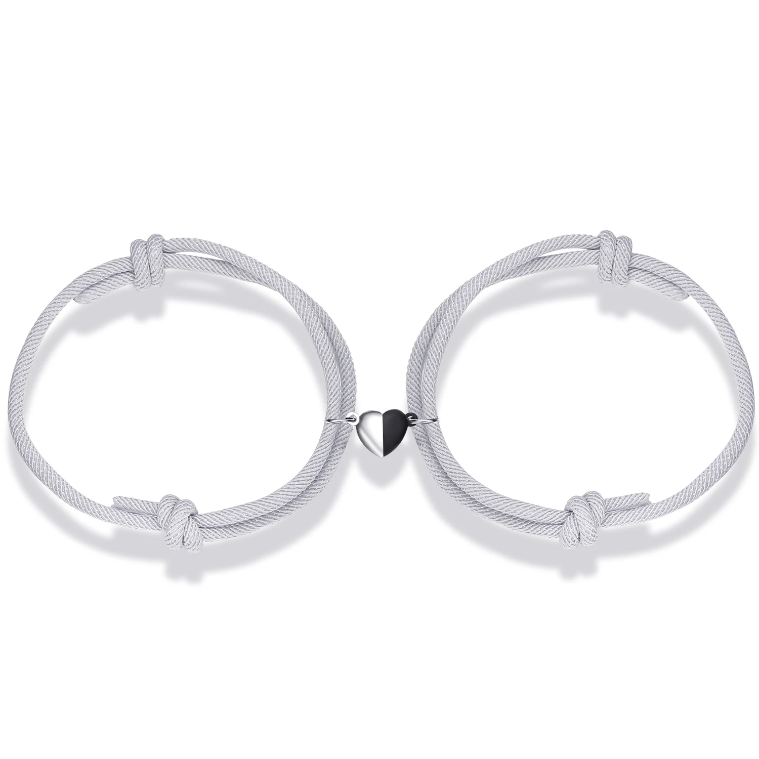 2pcs Couples Bracelets Heart Shaped Matching Friendship Bracelets for Women Men