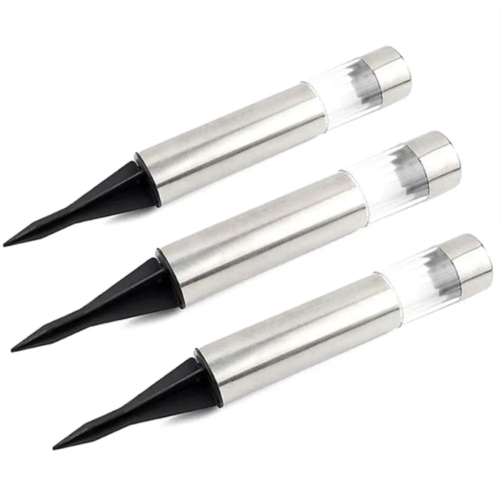 

3 шт. солнечных светильников для газона, водонепроницаемые, из нержавеющей стали, для улицы, сада, двора, дорожек, декоративные ландшафтные светильники на колышках