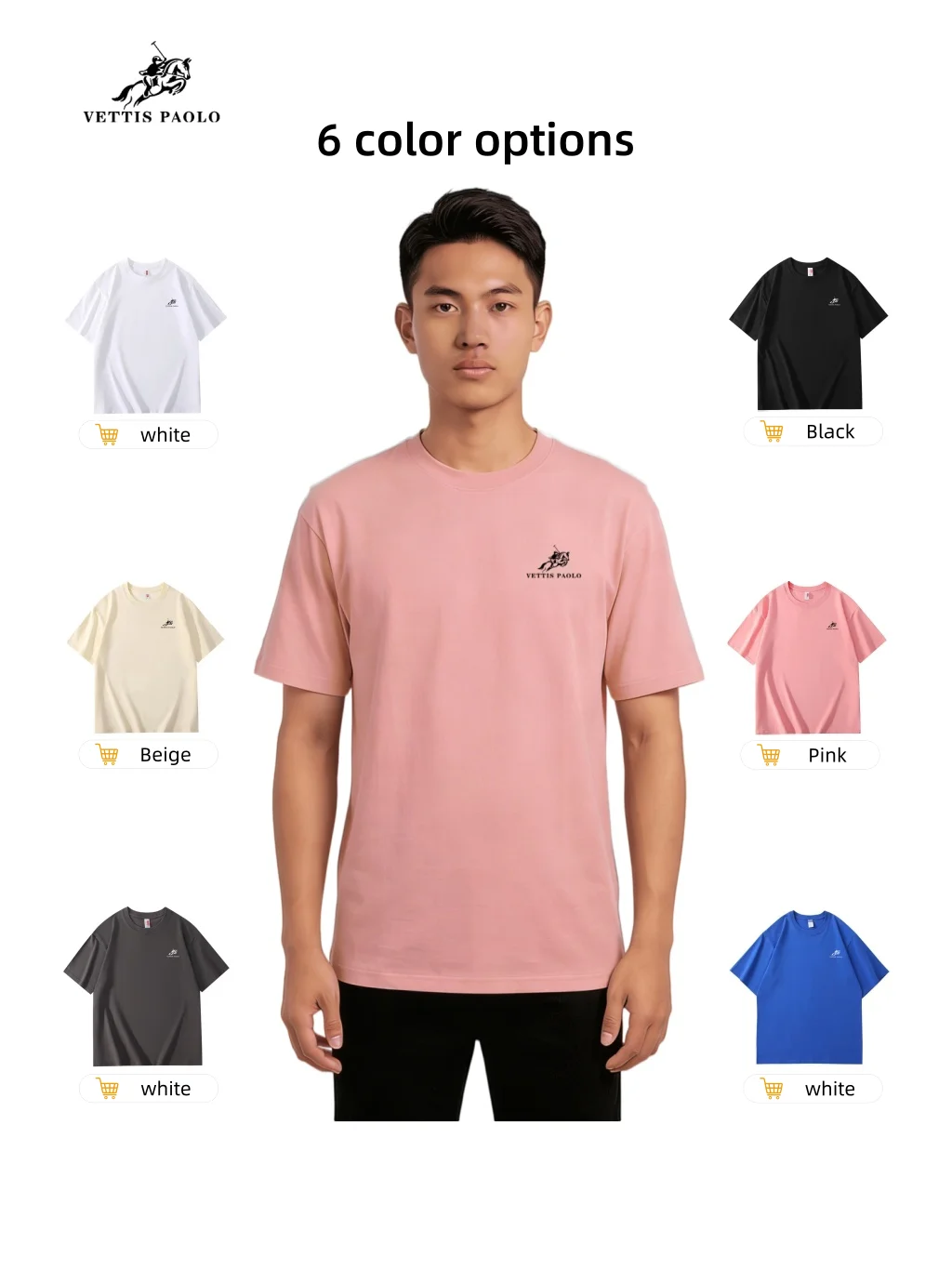 

New summer solid color cotton short-sleeve T-shirt, loose & thin-fitting, breathable casual top for men and women