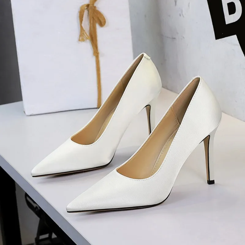 

10 Cm Height Women's High Heels Luxury Handmade 2026 Autumn Elegant Handmade Comfortable Fashion Pumps Shoes for Woman Size 40