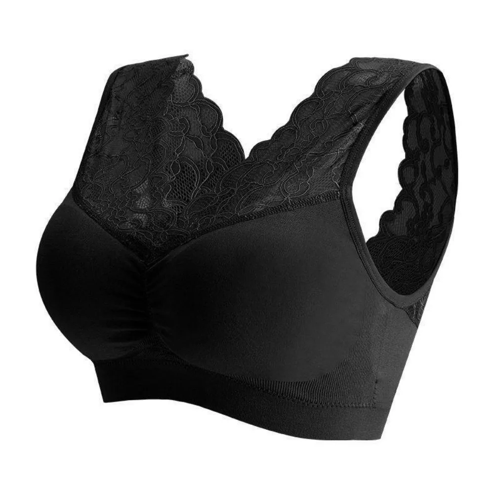 New Polyester Wireless Bra Lace Seamless Padded Bralette Comfortable Breathable Sports Bra Everyday Wear