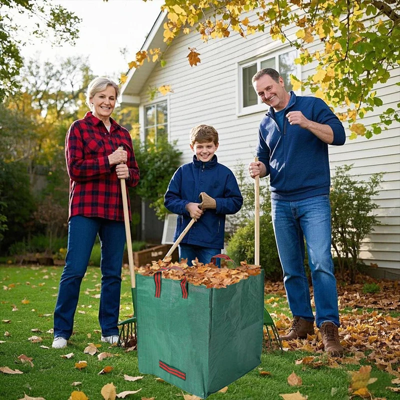 Bolsa cuadrada para residuos de jardín, suministros de jardinería, separación de reciclaje, Compost plegable, portátil, limpieza de colección de hojas de césped