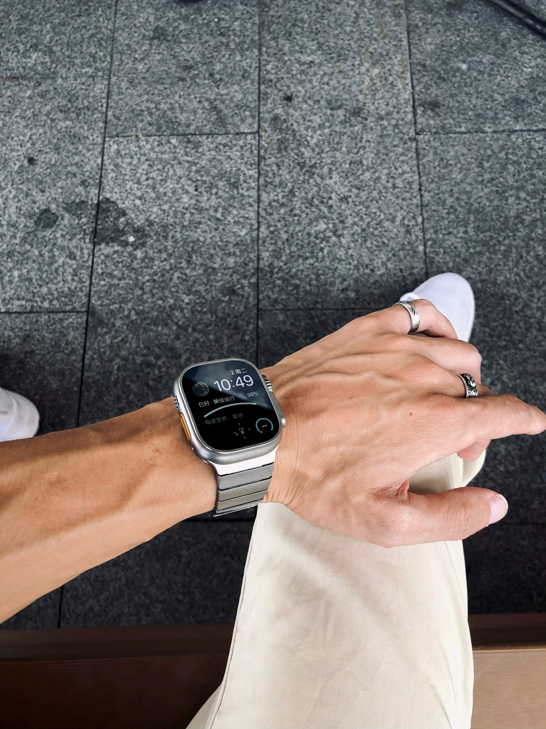 Kakeband Double-Link Magnetic Steel Watch Band Compatible with Apple Watch Series 10 Series 11 Ultra 2 Series 9/8/7/6