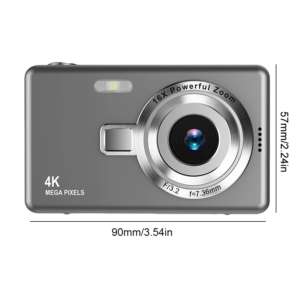 4K HD 1080P Digital Camera Children's Toys 96MP Portable 16X Zoom Camcorder Camera 2.4 Inch IPS Screen for Photography and Video