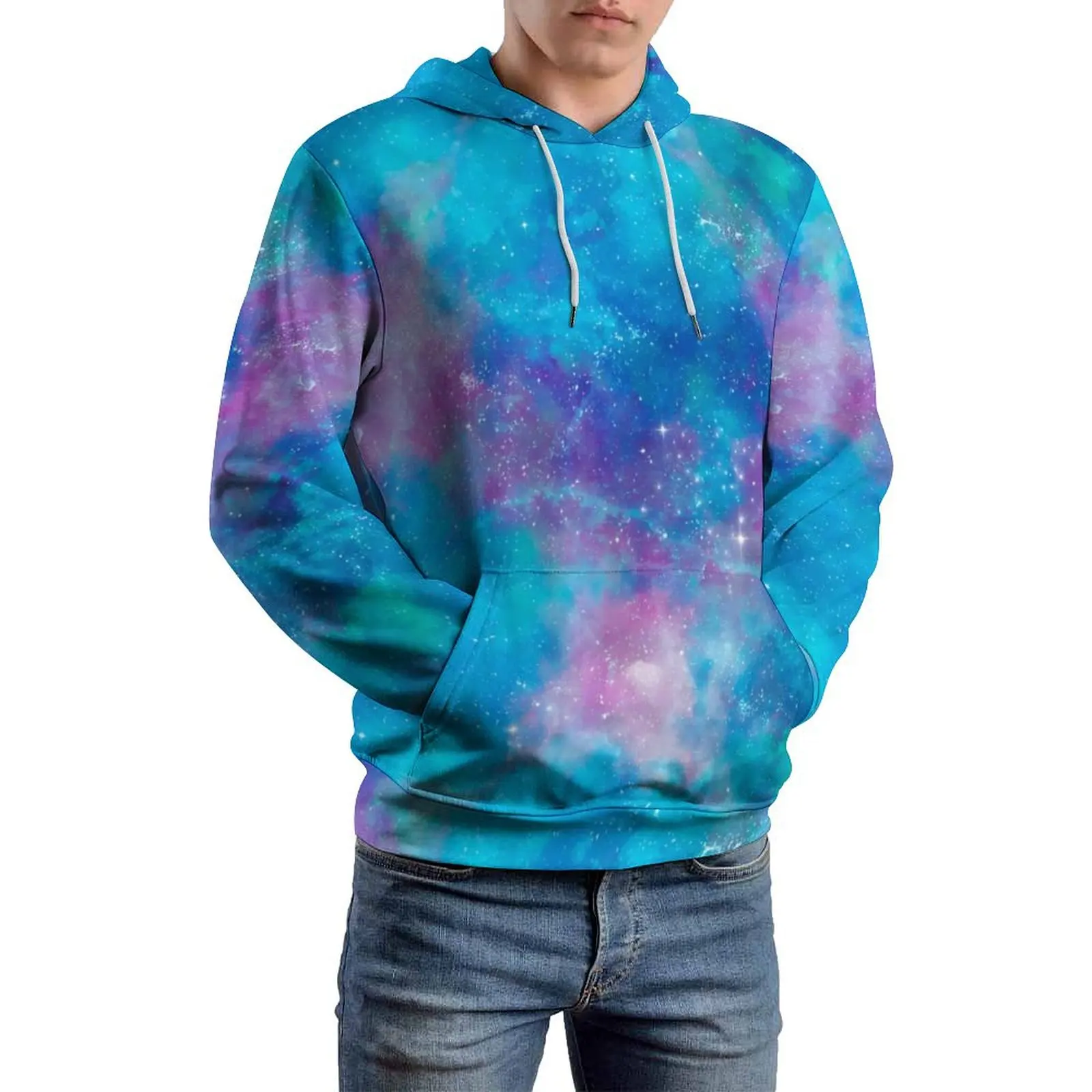 Painted Galaxy Casual Hoodies Long Sleeve Colorful Print Hip Hop Hoodie Spring Loose Printed Oversize Clothing