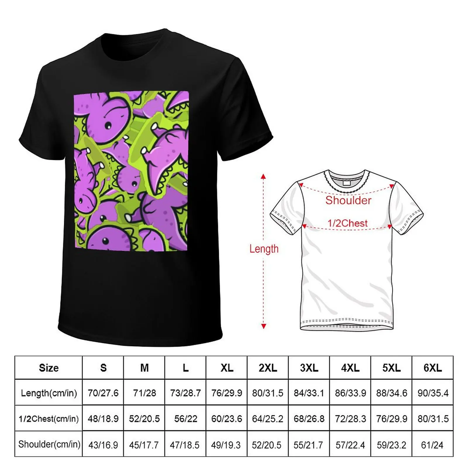 A bunch of dinosaurs gathered T-shirt summer clothes vintage clothes plain black t shirts men