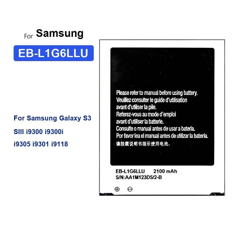 New EB L1G6LLU EB-L1G6LLU Gold Battery For Samsung Galaxy S3 S III 3 I9300 I9300i I9082 I9060 R530 Grand Neo Duos