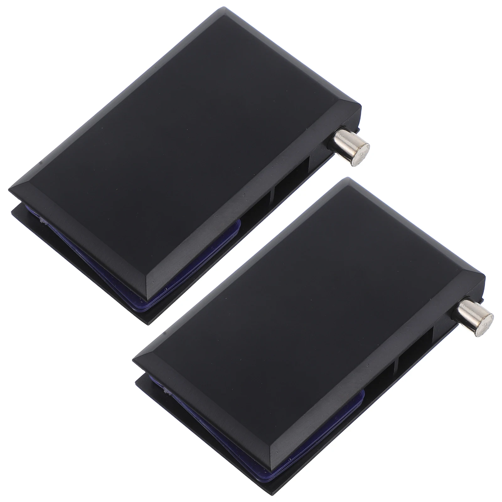

2 pcs Glass Black Cabinet Pivot Hidden Door Frameless No Pivot Hinge Drill Clamp Smooth Zinc Furniture Hardware