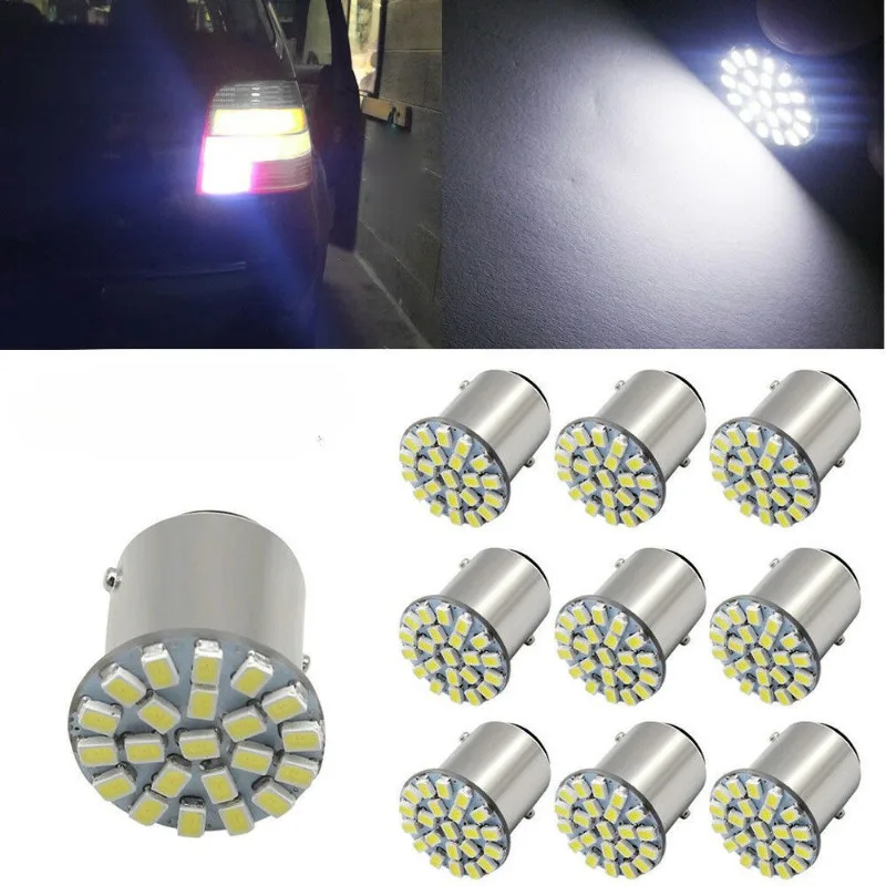 

10pcs Truck LED Bulb 24V 1156 1157 BA15S BAY15D 3014SMD White DRL Daytime Running Lamp Car Accessories Turn Signal Light