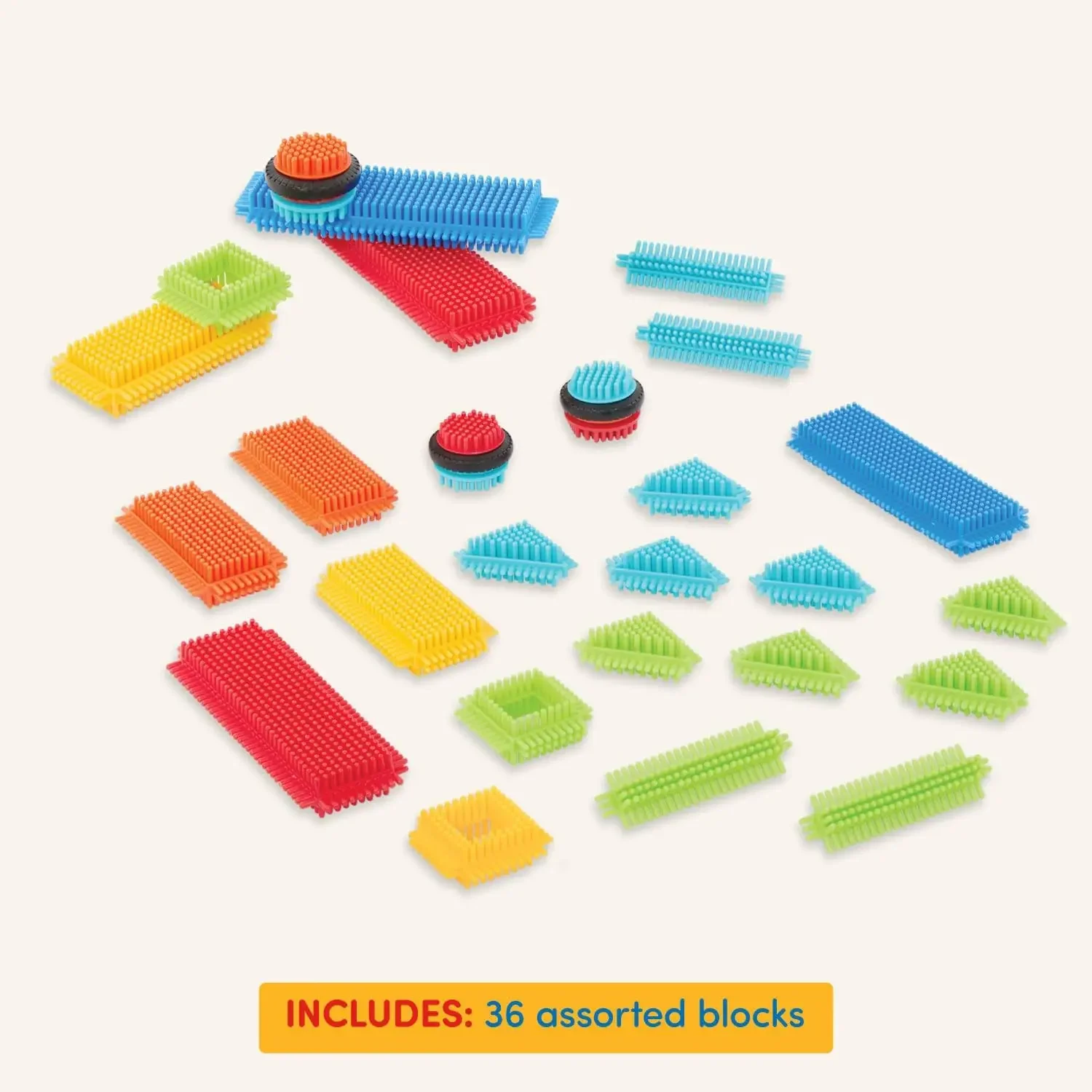Blok Bulu - Blok Bangunan Interlocking STEM - Set Permainan 36/112 Buah - Mainan Perkembangan untuk Balita & Anak