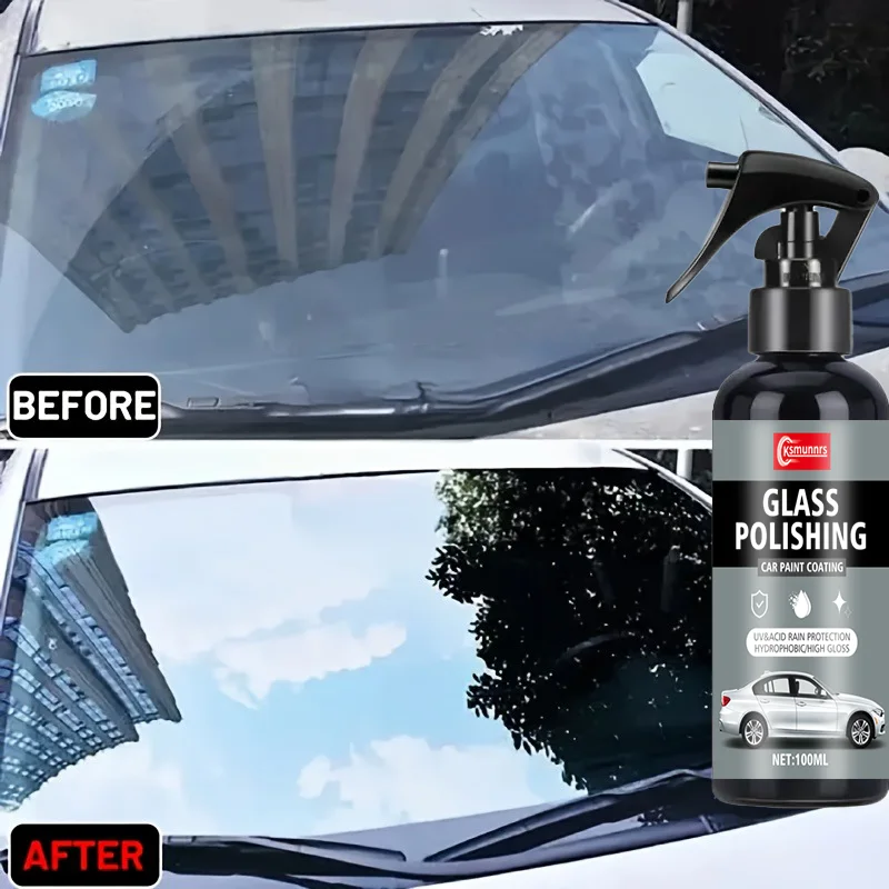 Rain repellent for car windshields and rearview mirrors, featuring a hydrophobic coating to polish the windshield/glass. The nan