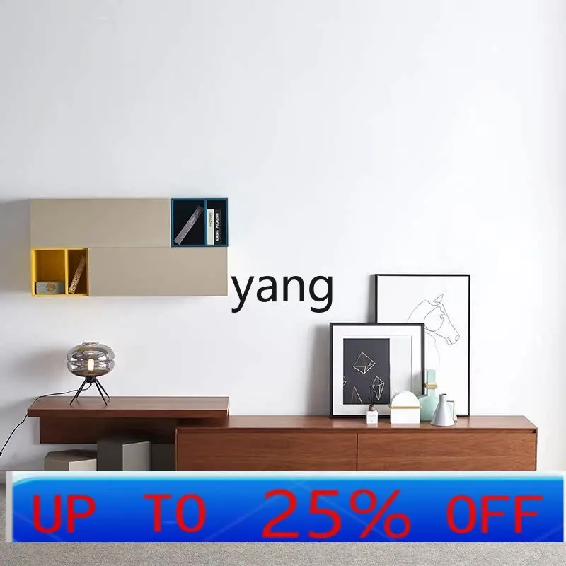 

LMItalian minimalist TV cabinet coffee table combination Nordic modern simple light luxury retractable floor cabinet