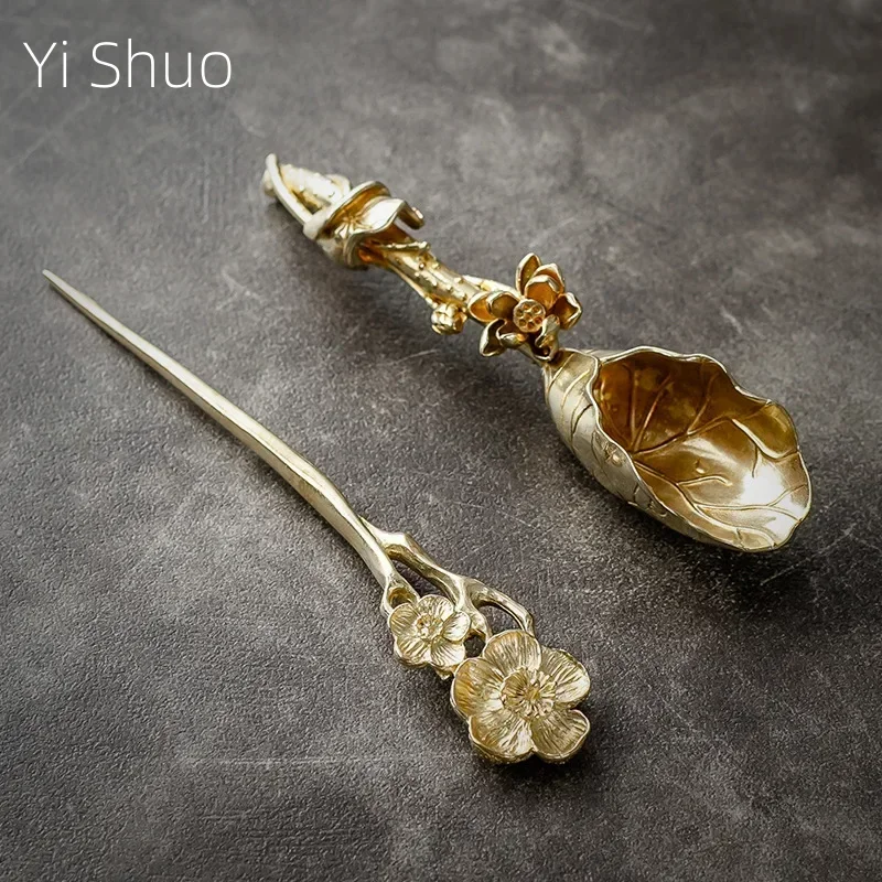 

Creative Lotus-Shaped Pure Copper Tea Spoon Tea Shovel Copper Utensil Shovel Spoon Nuts Spoon Tea Scoop