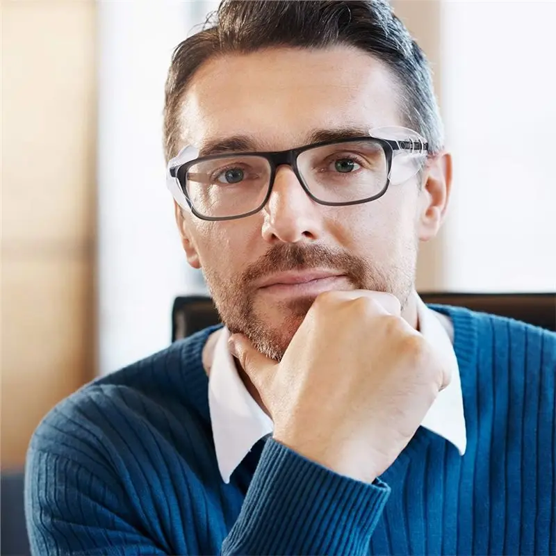 ABMH-For Safety Eye Glasses 10 Pairs Clear Side Shield Side Slip Fit For Eyeglasses Under 12 Mm