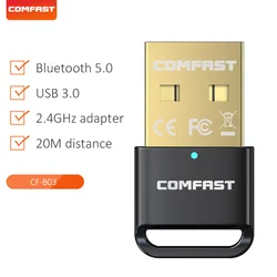 COMFAST USB Bluetooth Adapter 5.1 2.4GHz 3Mbps For Win10/11 PC Speaker Wireless Mouse Music Audio Earphone Receiver Transmitter