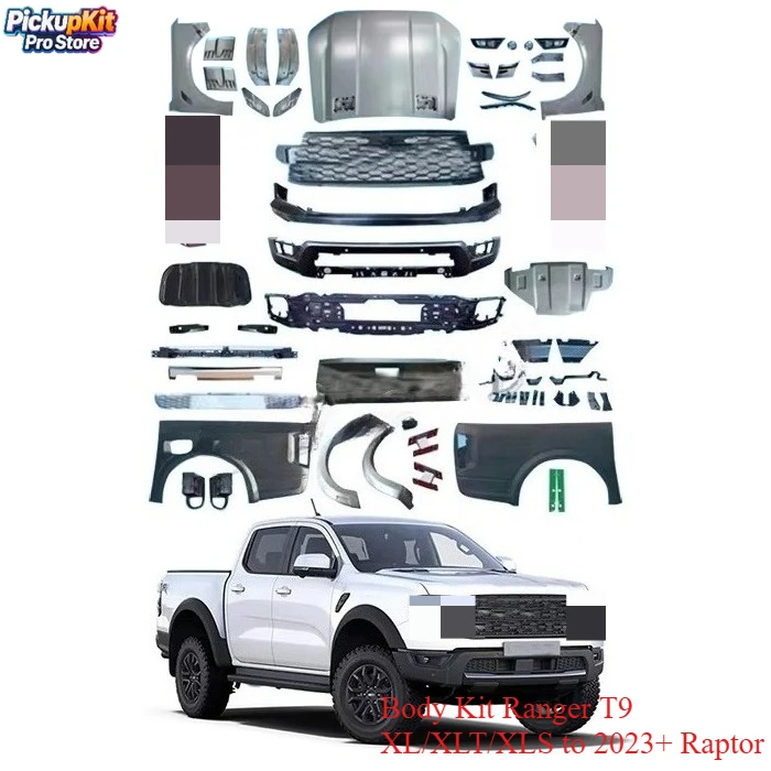 4x4 Offroad Body Kit Ranger T9 XL/XLT/XLS to 2023+ Raptor Bumper Grille Hood Set