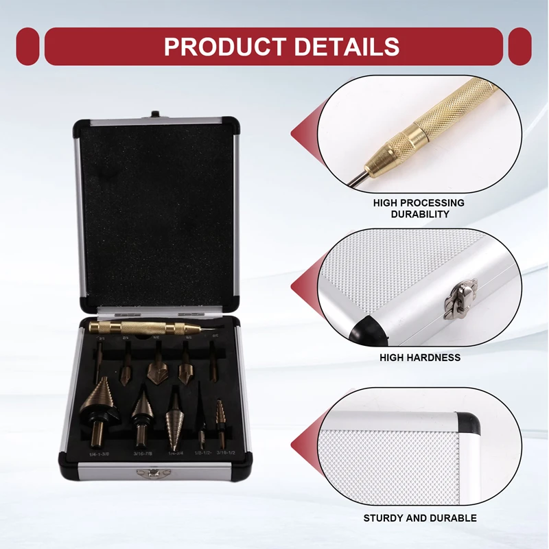 a23t-step-drill-bit-set-countersink-drill-bit-set-50-in-1-hss-titanium-coated-for-metal-wood-plastic-diy