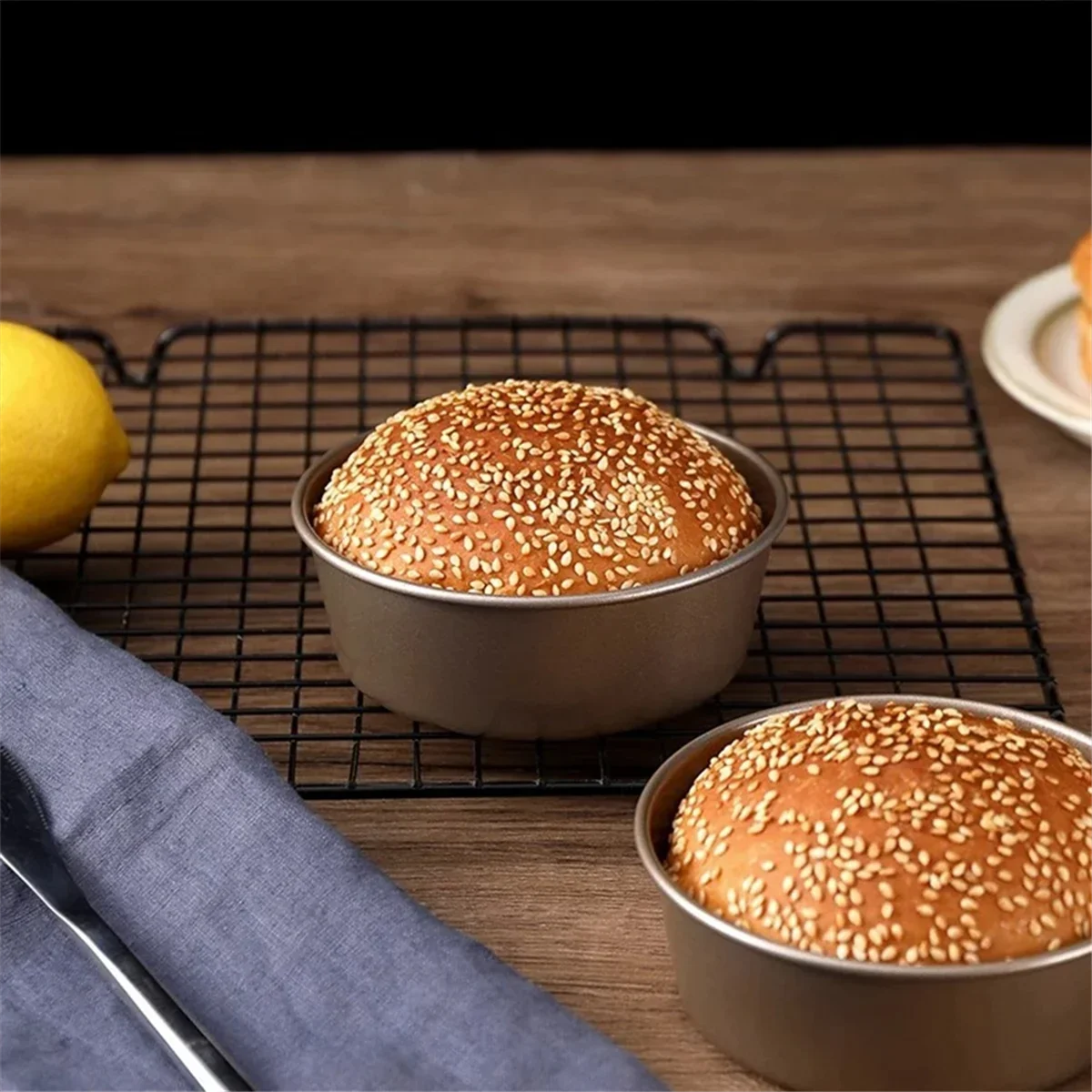 

ABNJ 4 Inches Carbon Steel Metal Cheese Pan Cake Mold Air Fryer Mini Round Bread Mould Tart Holder Pudding Jelly DIY Bakery