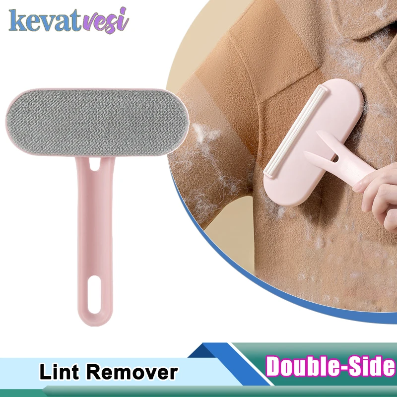 Portable Pet Hair Remover Brush Double-Side Lint Remover Cat Dog Hair Remover Roller Manual Carpet Wool Coat Clothes Brush