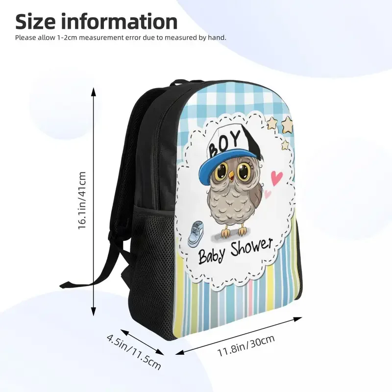 Schattige Cartoon Uil Baby Shower Rugzakken Voor Mannen Vrouwen Waterbestendige College Schooltas Afdrukken Boekentas