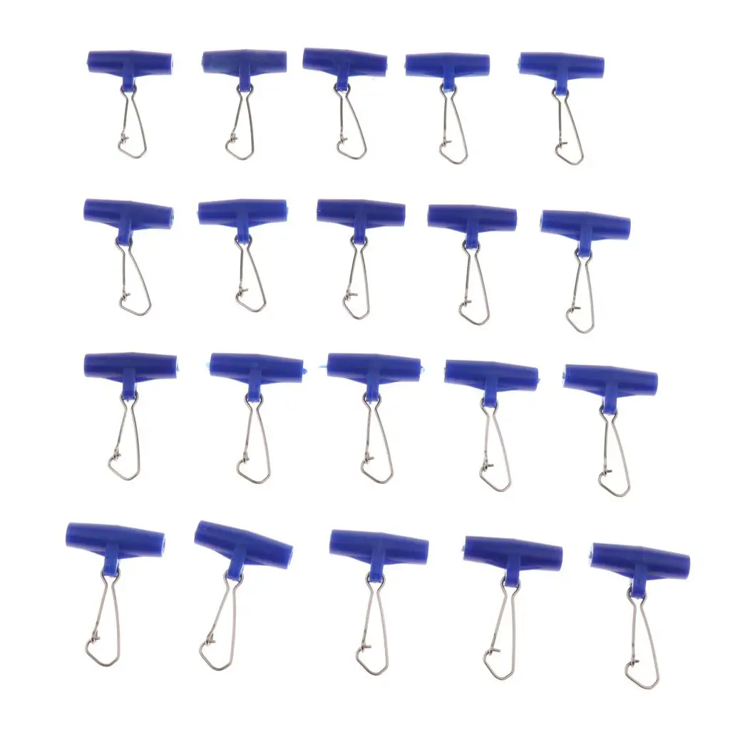 2x 20Pcs/lot Heavy Duty Fishing Sinker Slide Connector Sinker Slider with Snap - Blue, L