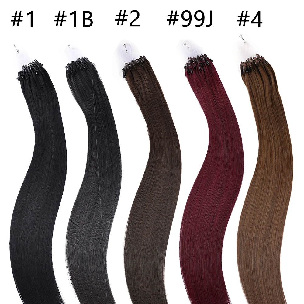 Micro Ring Micro Bead Remy Human Hair Extensions Silky Soft Micro Loop Hair Extensions For Women