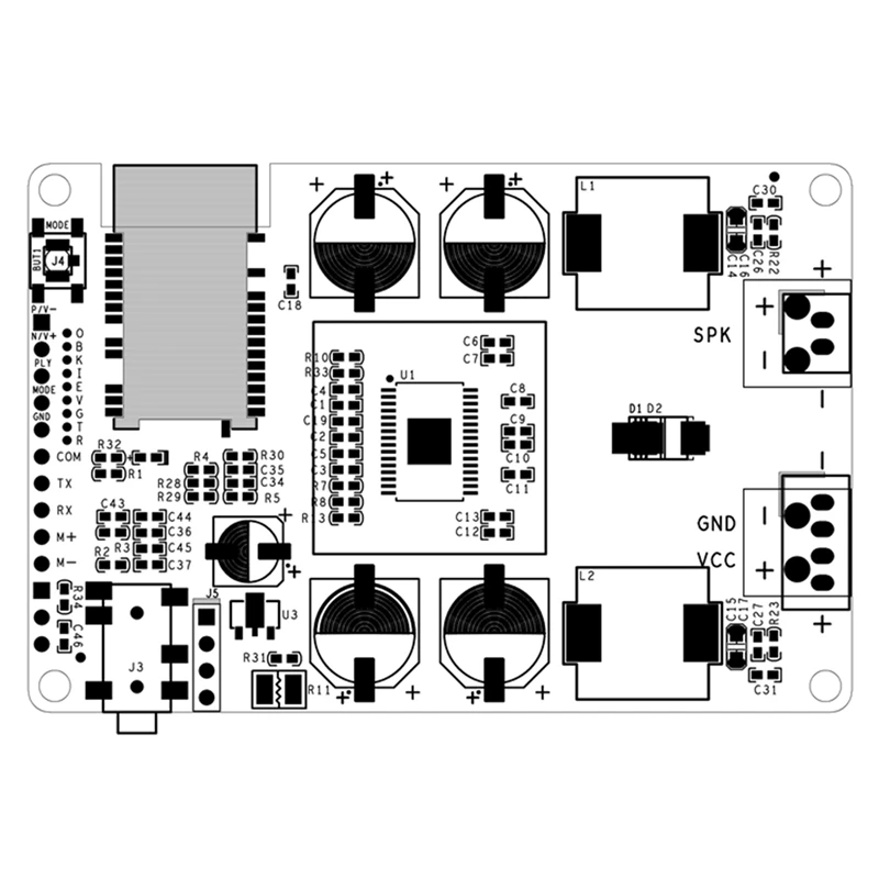 Bluetooth 5.0 Amplifier Board TWS AUX 80/100W Serial Port To Change Name Mono Stereo Module Wireless Stereo Amplificador