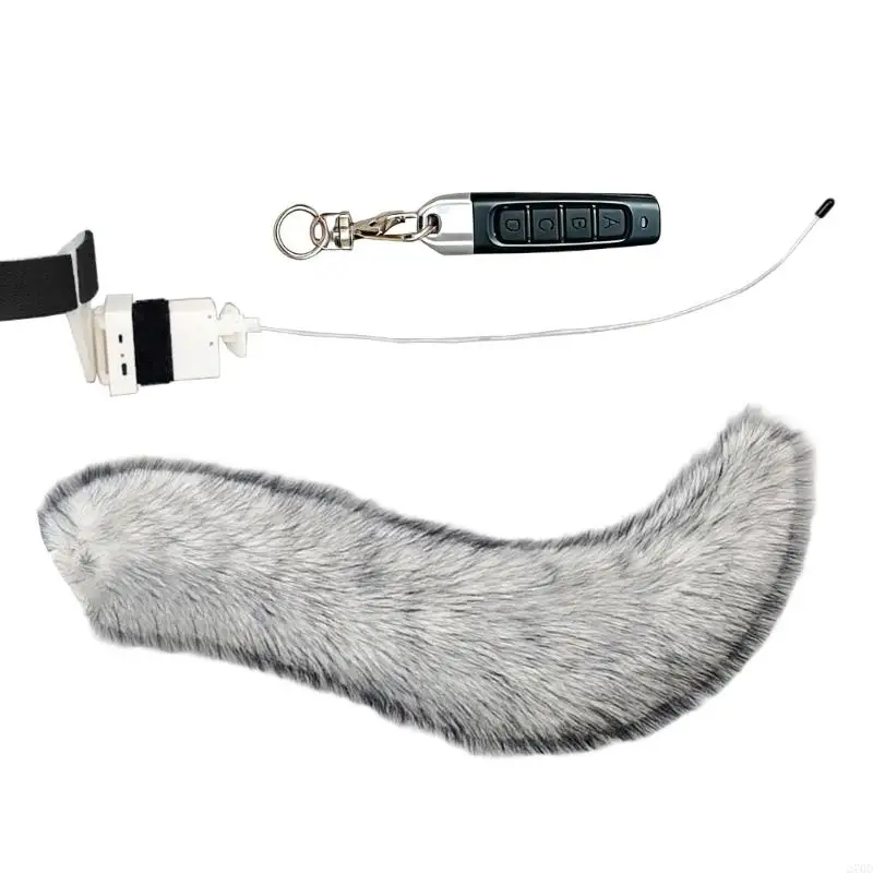 Electric Wolf Foxes Cats Tail Remote Control Wagging Tail for Halloween Party